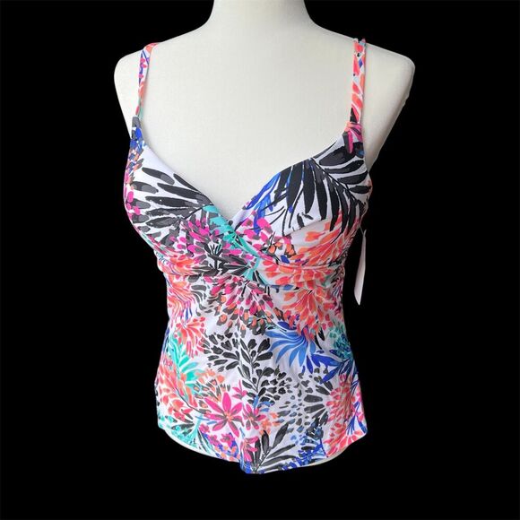 NWT Island Escape Swim Womens sz 10 LARGE Tankini Underwire Vacation - Picture 1 of 8